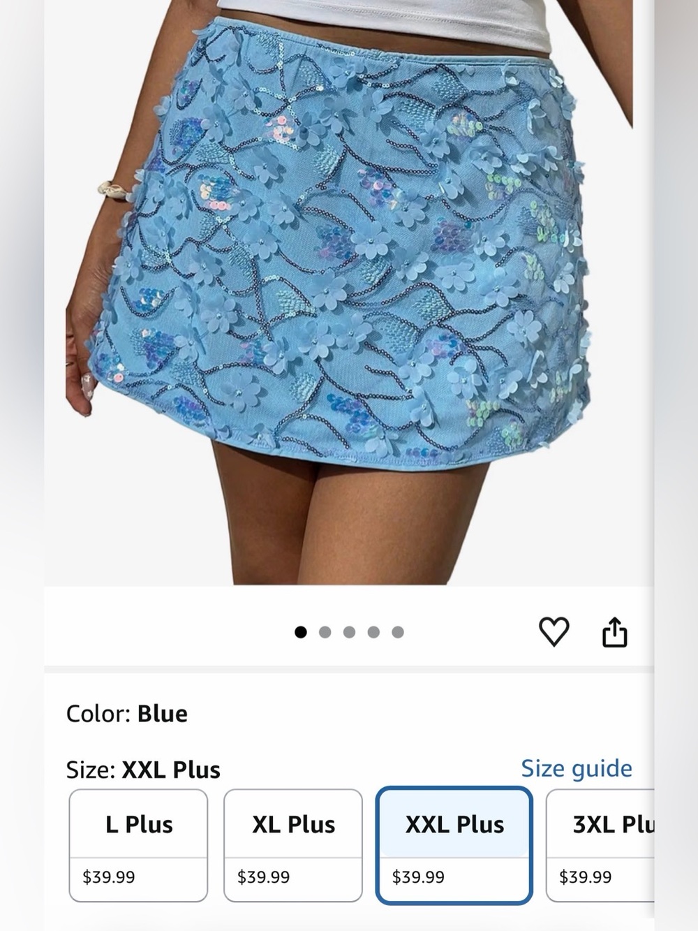 Y2K Blue Sequin Embellished Mini Skort